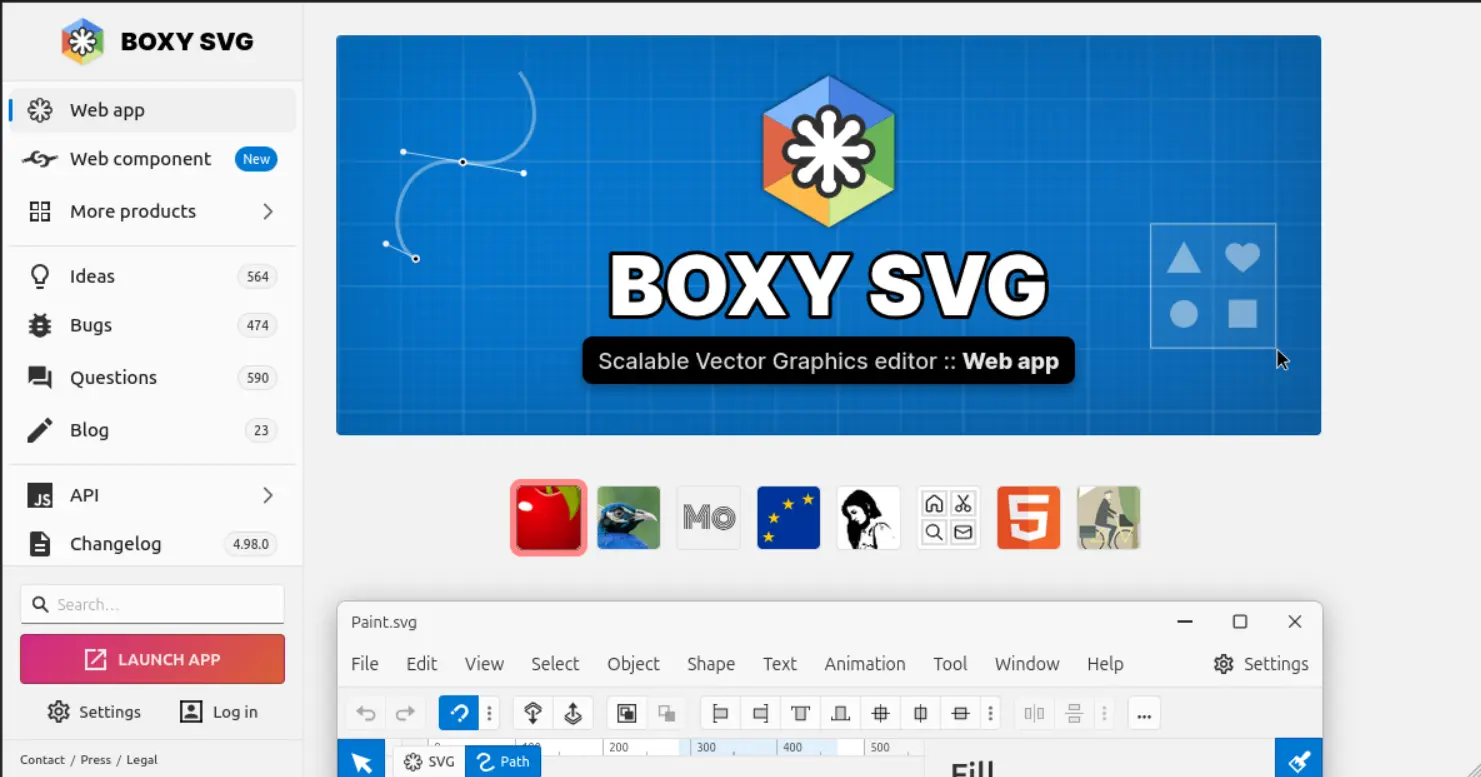 Boxy SVG - Best for clean browser based SVG editing