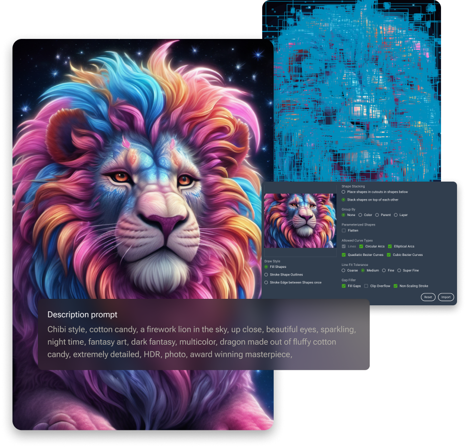 AI-powered SVG conversion illustration