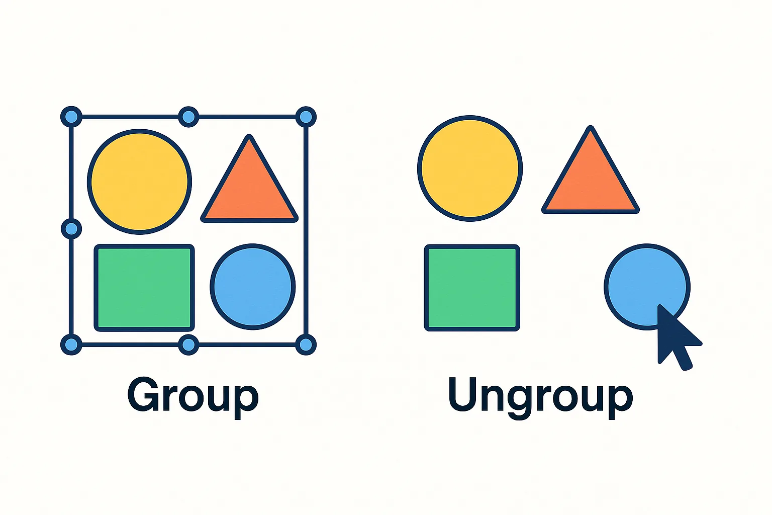 Group and ungroup SVG elements