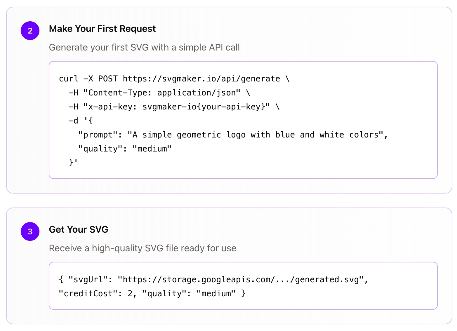Integrate SVGMaker into your applications with our comprehensive API. Generate, edit, and convert SVGs,Perfect for developers building custom workflows, automation tools, or applications.